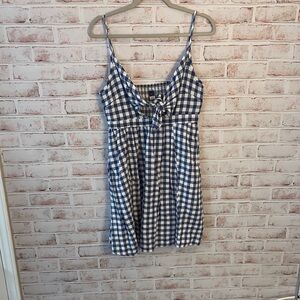 Chic Blue and White Gingham Dress